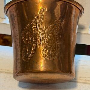 Embossed Copper Cup with Monogram